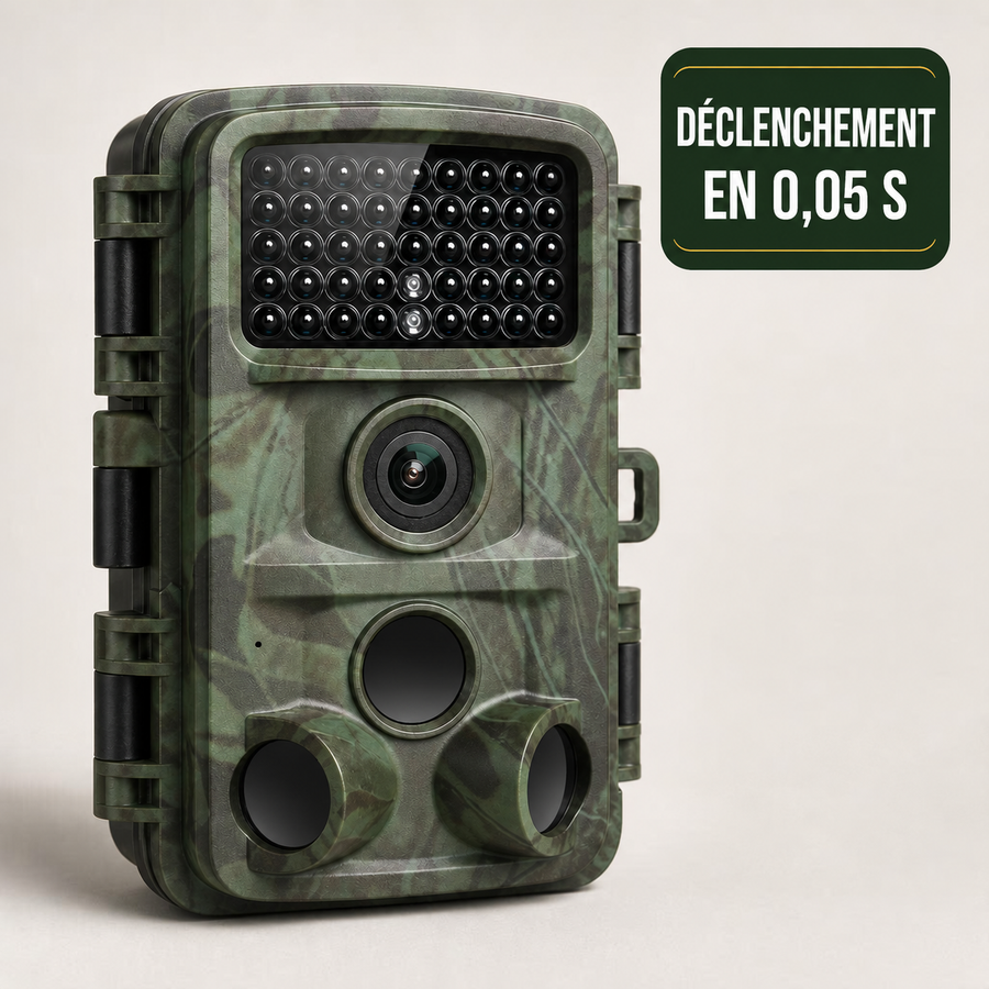 Caméra de chasse 4K 32 MP avec déclenchement en 0,05 seconde