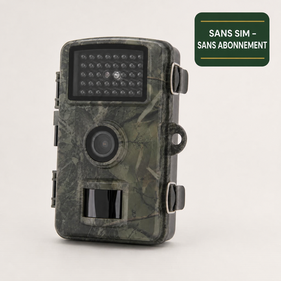 Caméra de chasse Full HD 1080p avec écran 2 pouces, sans SIM ni abonnement